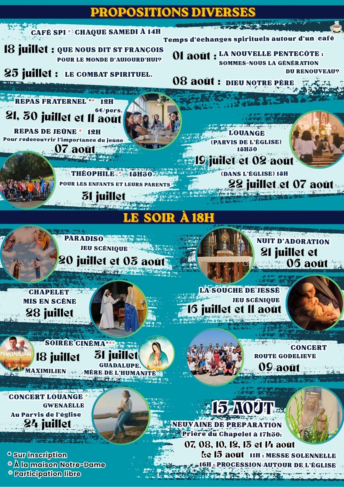 Eté Missionnaire Granville 2026 Propoositions