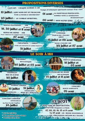 Eté Missionnaire Granville 2026   Propoositions
