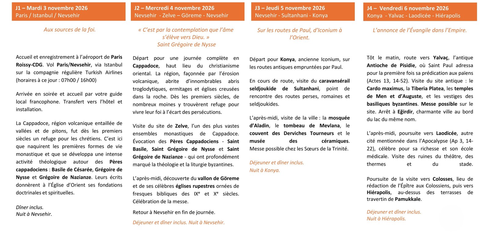 Programme Turquie p1