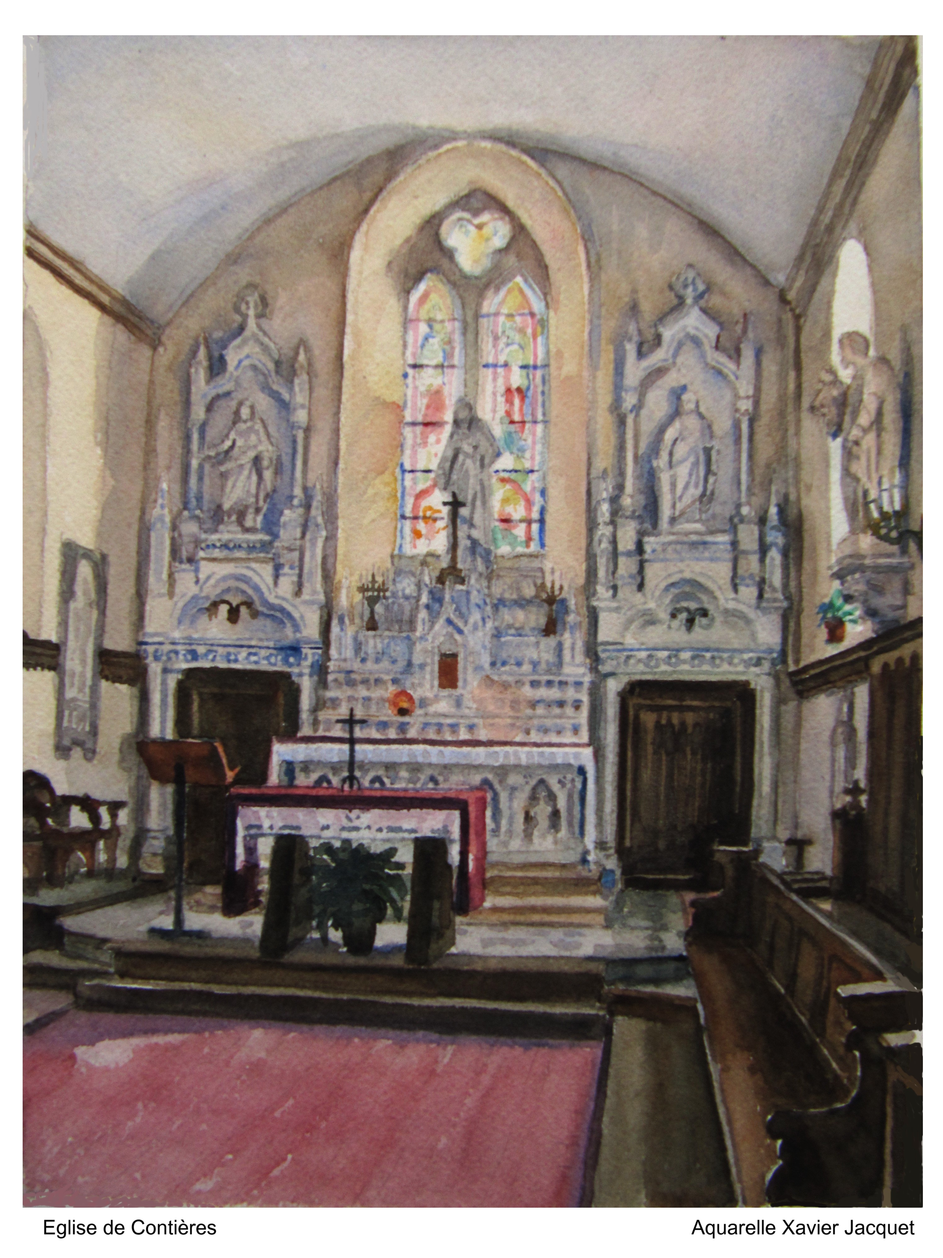 tableau église de Contrières